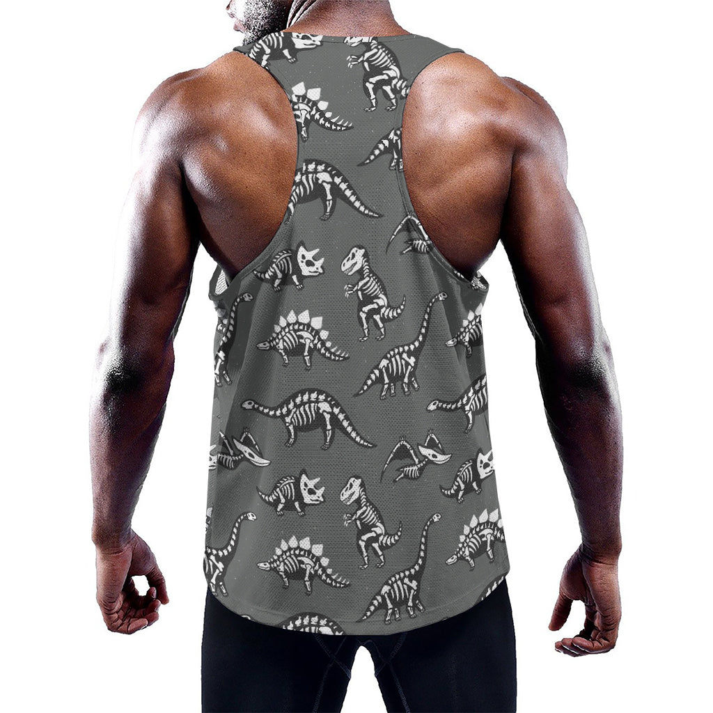 Dinosaur Fossil Pattern Print Training Tank Top