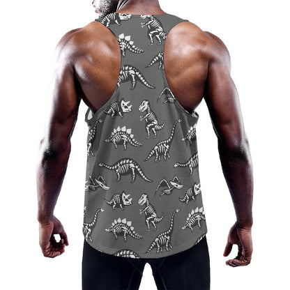 Dinosaur Fossil Pattern Print Training Tank Top