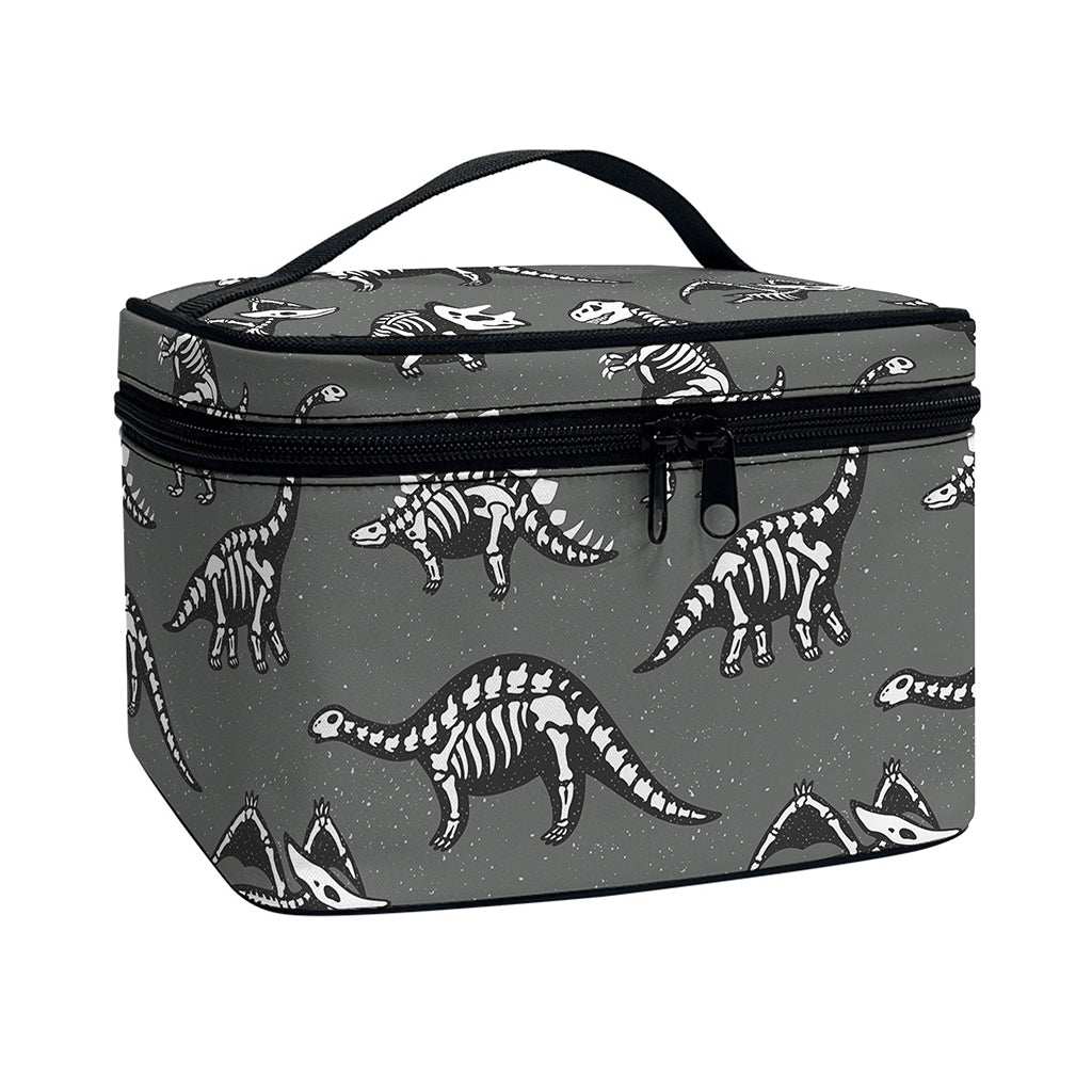 Dinosaur Fossil Pattern Print Travel Makeup Bag