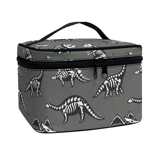 Dinosaur Fossil Pattern Print Travel Makeup Bag