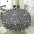 Dinosaur Fossil Pattern Print Waterproof Round Tablecloth