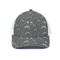 Dinosaur Fossil Pattern Print White Mesh Trucker Hat