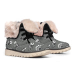 Dinosaur Fossil Pattern Print Winter Boots