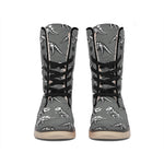 Dinosaur Fossil Pattern Print Winter Boots