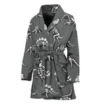 Dinosaur Fossil Pattern Print Women's Bathrobe