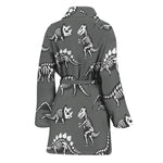 Dinosaur Fossil Pattern Print Women's Bathrobe