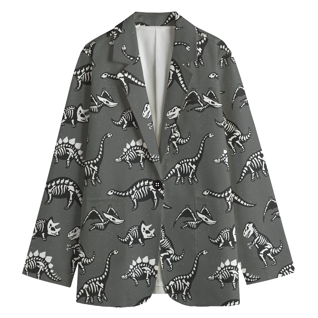 Dinosaur Fossil Pattern Print Women's Blazer