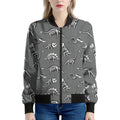 Dinosaur Fossil Pattern Print Women's Bomber Jacket