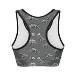 Dinosaur Fossil Pattern Print Women's Sports Bra