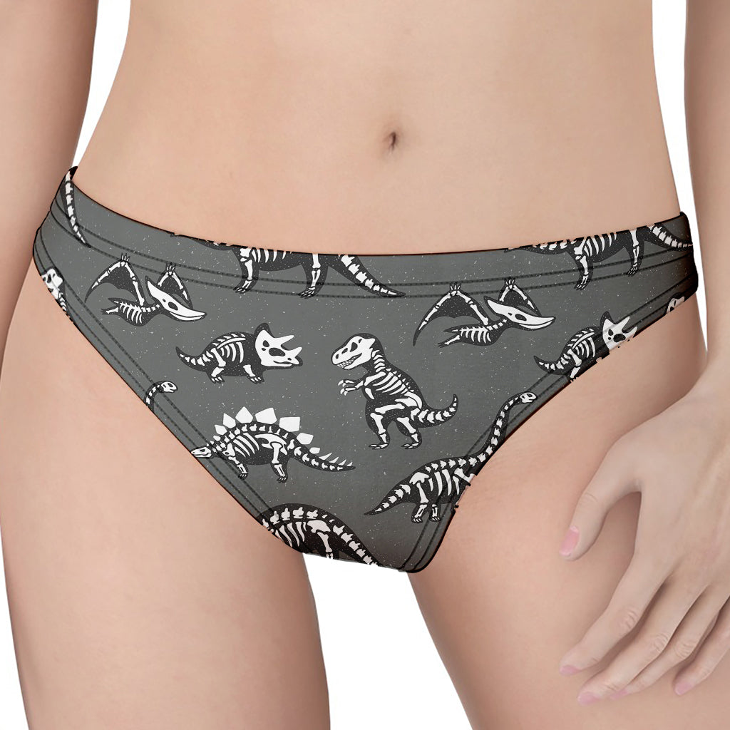Dinosaur Fossil Pattern Print Women's Thong