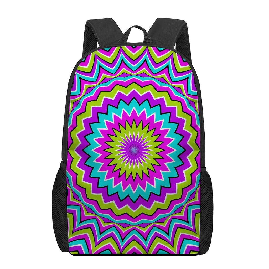 Dizzy Circle Moving Optical Illusion 17 Inch Backpack