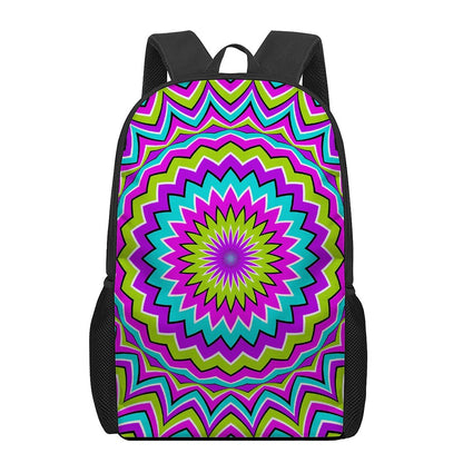 Dizzy Circle Moving Optical Illusion 17 Inch Backpack