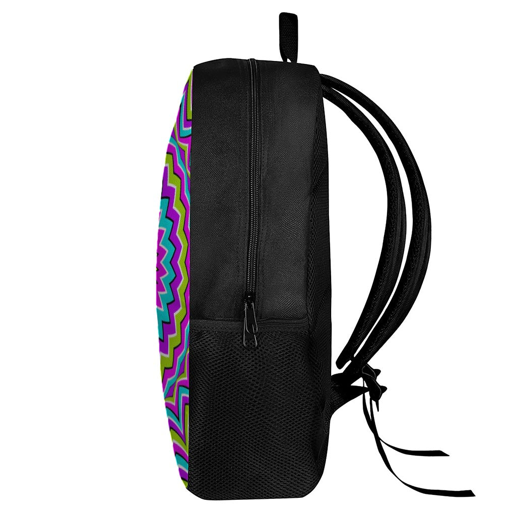Dizzy Circle Moving Optical Illusion 17 Inch Backpack