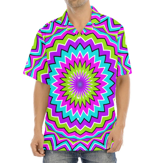 Dizzy Circle Moving Optical Illusion Aloha Shirt