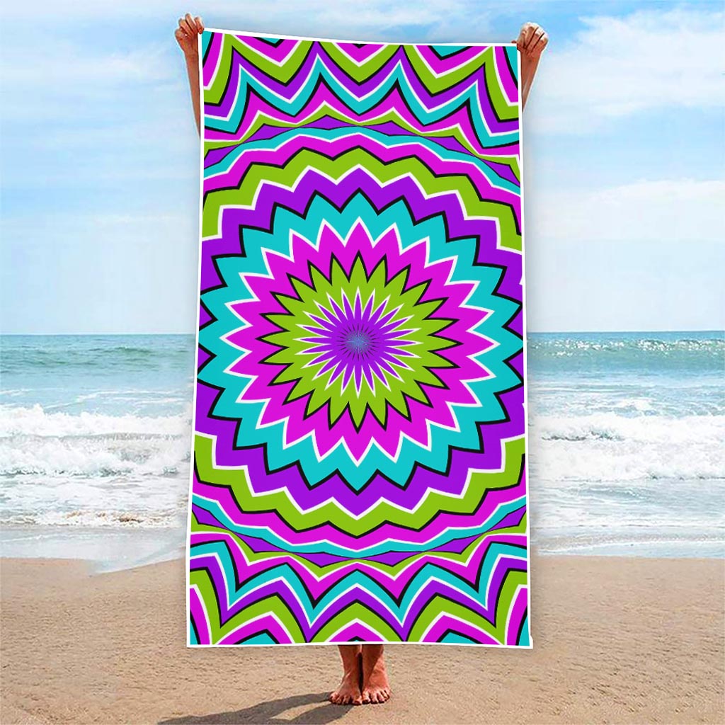 Dizzy Circle Moving Optical Illusion Beach Towel