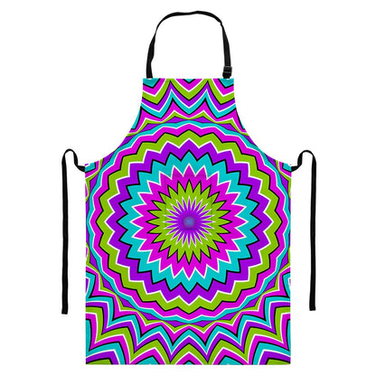 Dizzy Circle Moving Optical Illusion Bib Apron With Pocket