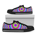 Dizzy Circle Moving Optical Illusion Black Low Top Sneakers