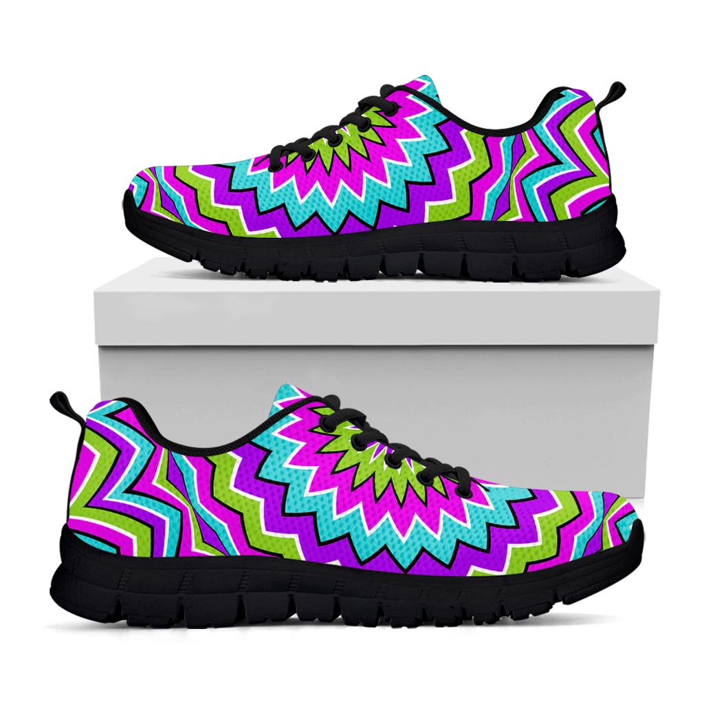 Dizzy Circle Moving Optical Illusion Black Running Shoes