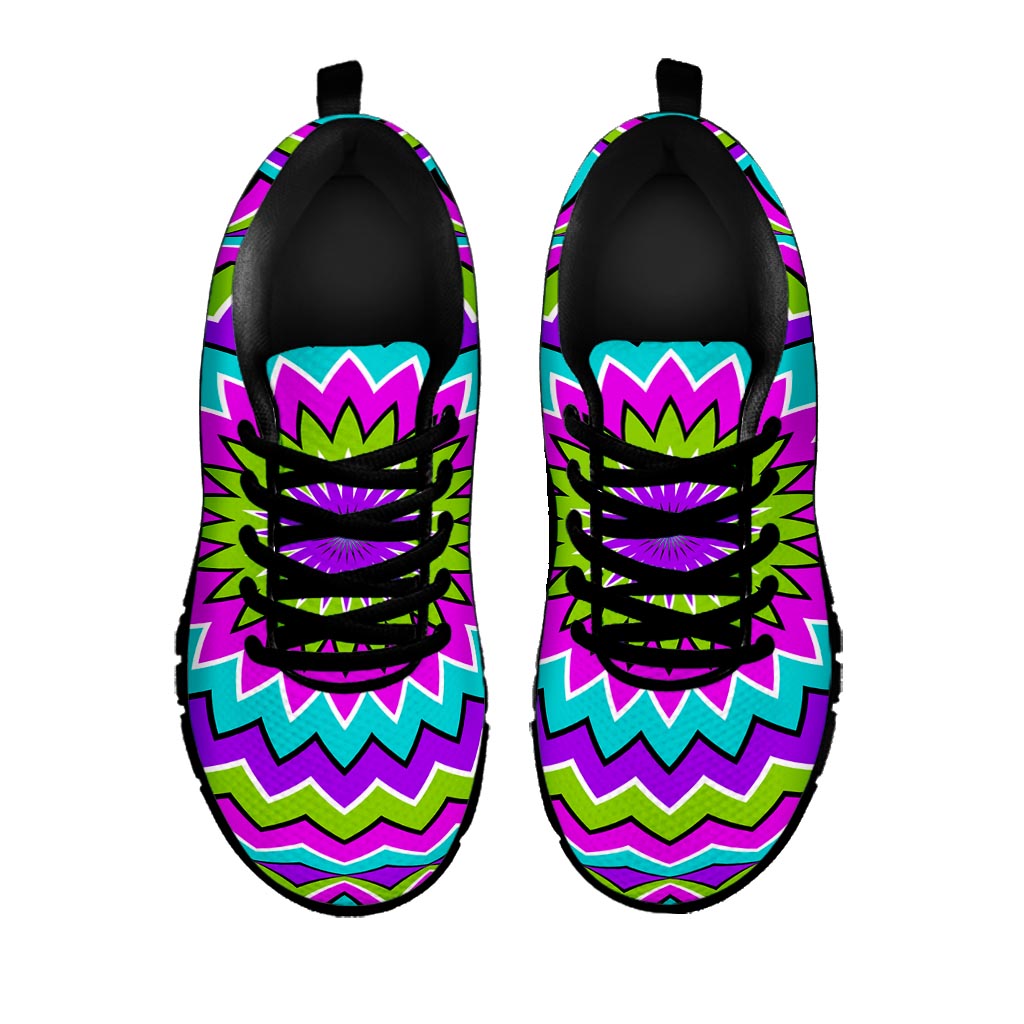 Dizzy Circle Moving Optical Illusion Black Running Shoes