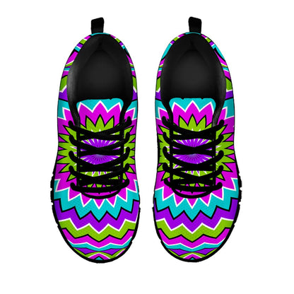 Dizzy Circle Moving Optical Illusion Black Running Shoes