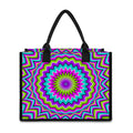 Dizzy Circle Moving Optical Illusion Canvas Tote Bag