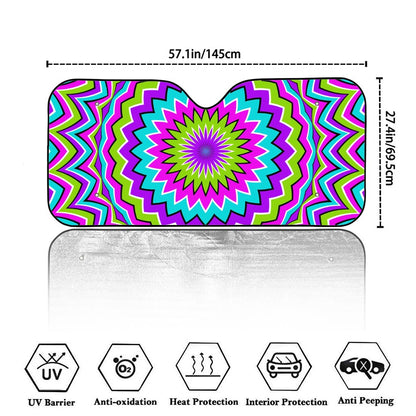 Dizzy Circle Moving Optical Illusion Car Windshield Sun Shade