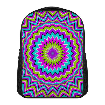 Dizzy Circle Moving Optical Illusion Casual Backpack