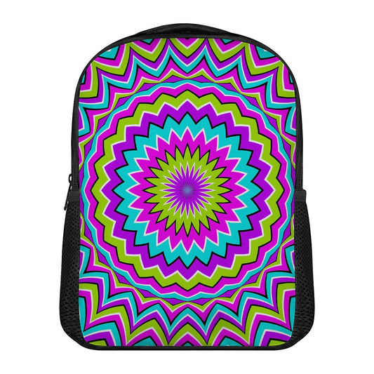 Dizzy Circle Moving Optical Illusion Casual Backpack