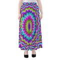 Dizzy Circle Moving Optical Illusion Chiffon Maxi Skirt