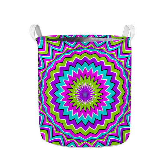 Dizzy Circle Moving Optical Illusion Collapsible Laundry Basket