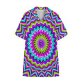 Dizzy Circle Moving Optical Illusion Cotton Hawaiian Shirt