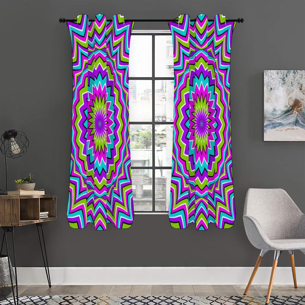 Dizzy Circle Moving Optical Illusion Curtain