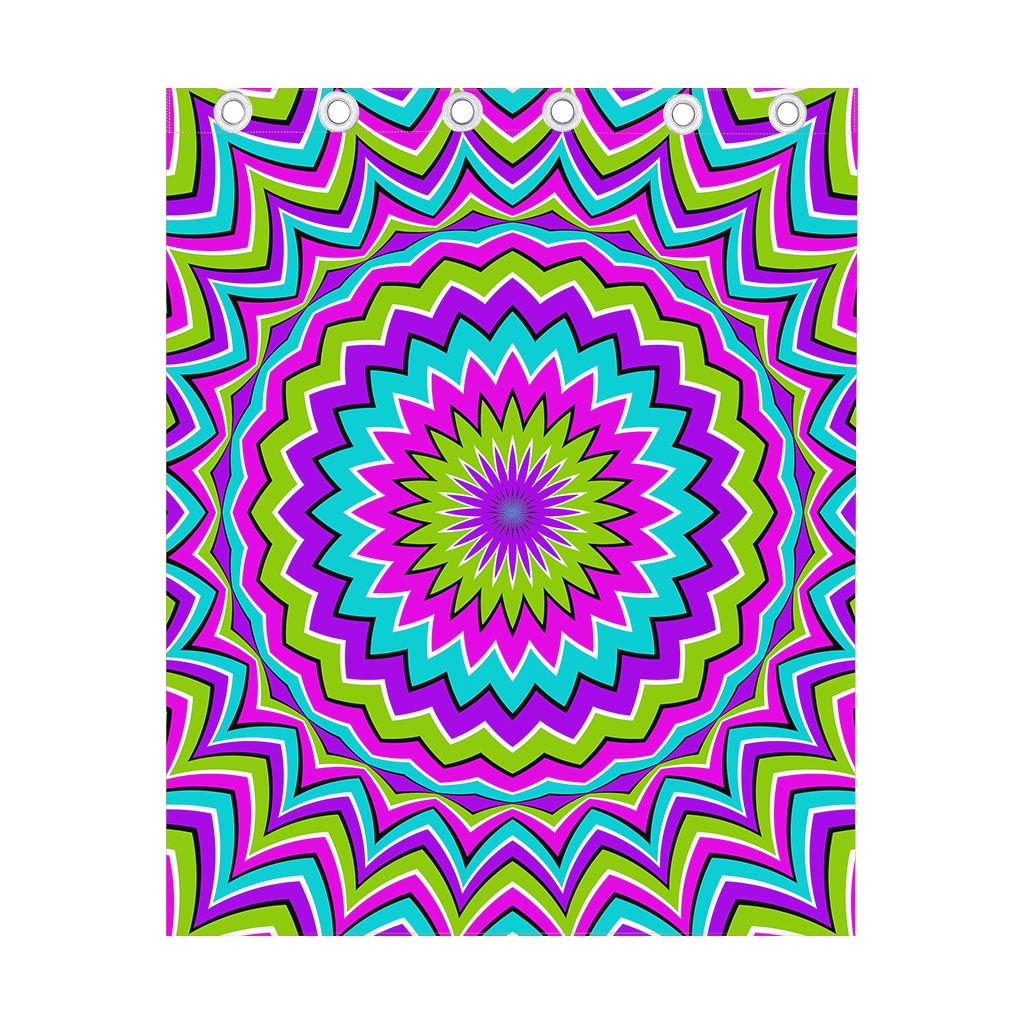 Dizzy Circle Moving Optical Illusion Curtain