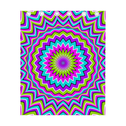Dizzy Circle Moving Optical Illusion Curtain