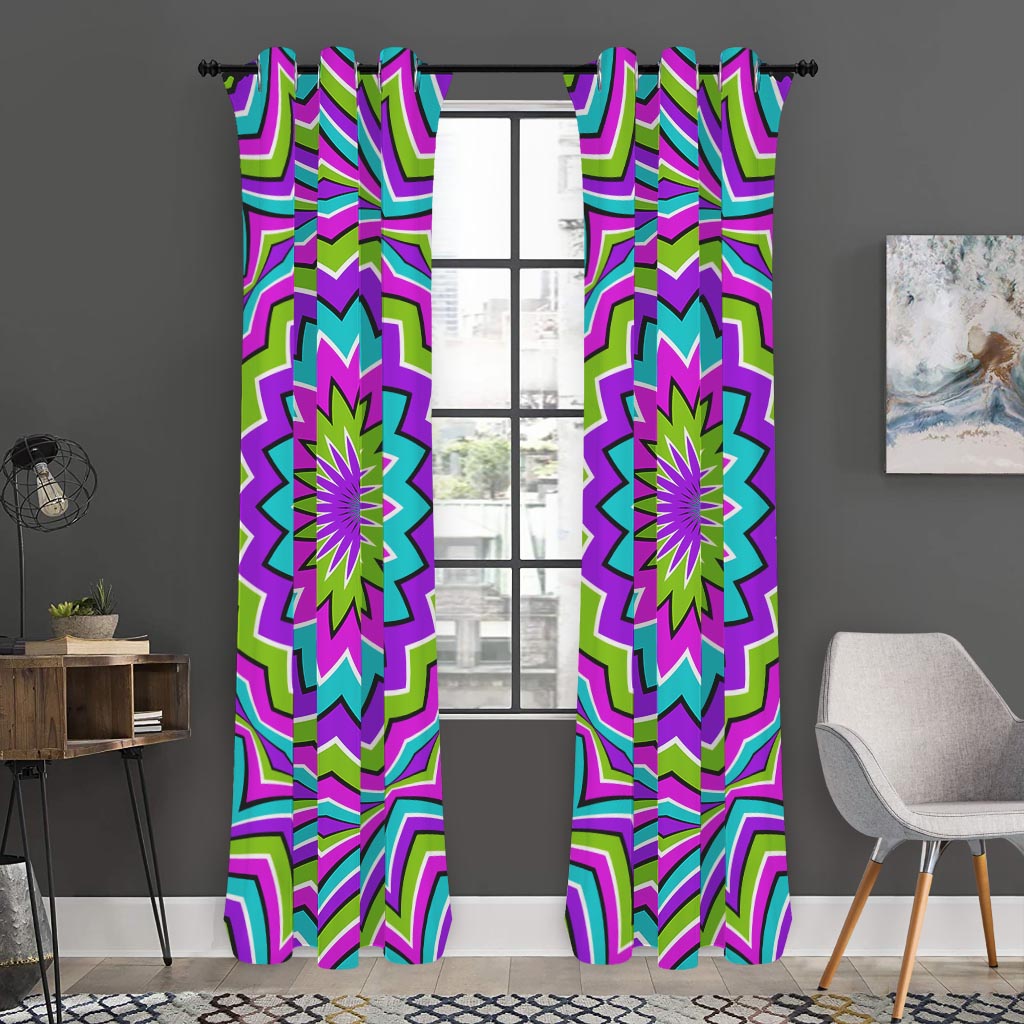 Dizzy Circle Moving Optical Illusion Curtain