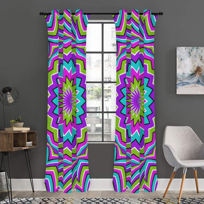 Dizzy Circle Moving Optical Illusion Curtain