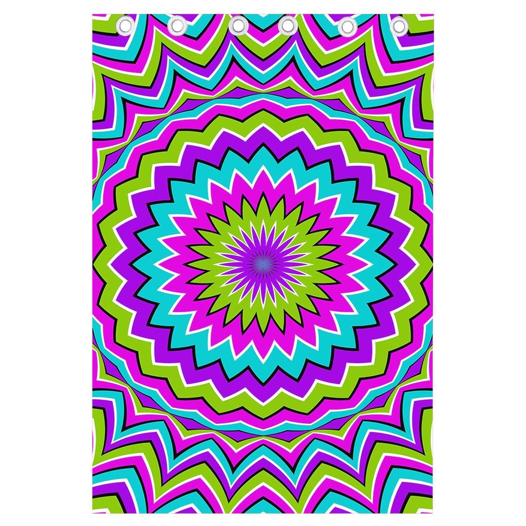 Dizzy Circle Moving Optical Illusion Curtain
