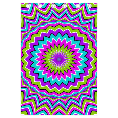Dizzy Circle Moving Optical Illusion Curtain