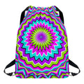 Dizzy Circle Moving Optical Illusion Drawstring Backpack