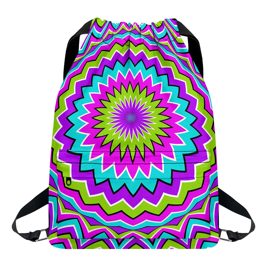 Dizzy Circle Moving Optical Illusion Drawstring Backpack