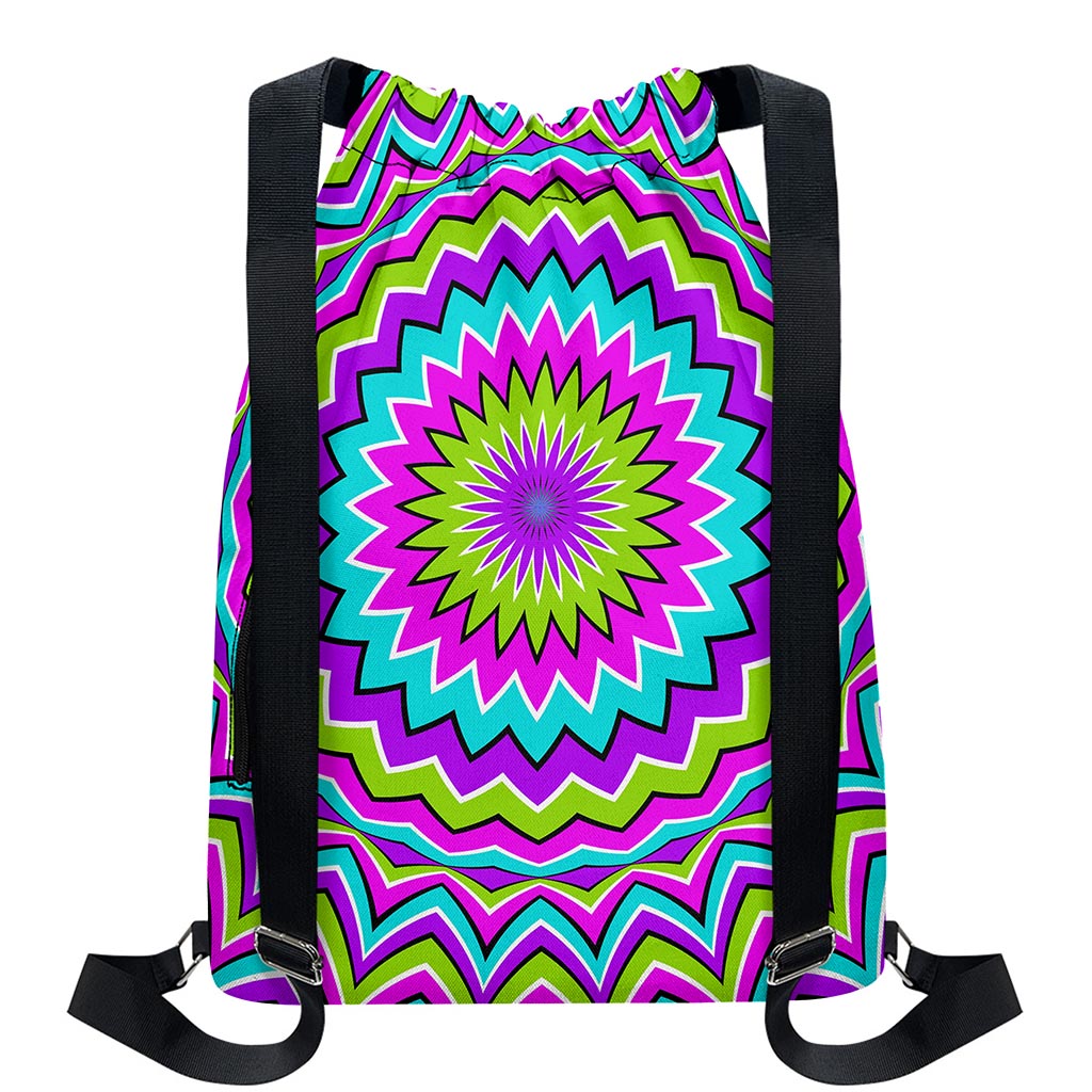 Dizzy Circle Moving Optical Illusion Drawstring Backpack