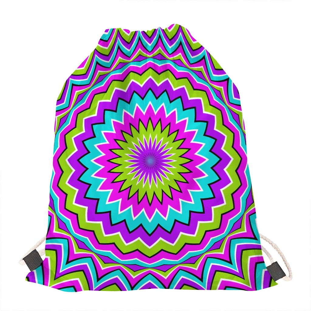 Dizzy Circle Moving Optical Illusion Drawstring Bag