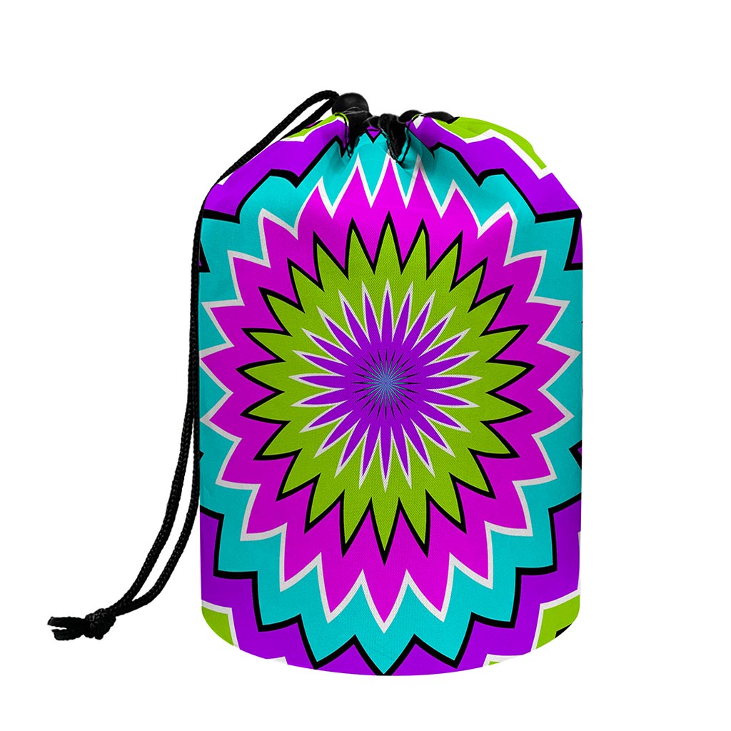 Dizzy Circle Moving Optical Illusion Drawstring Makeup Bag