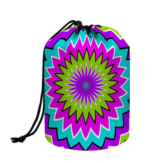 Dizzy Circle Moving Optical Illusion Drawstring Makeup Bag