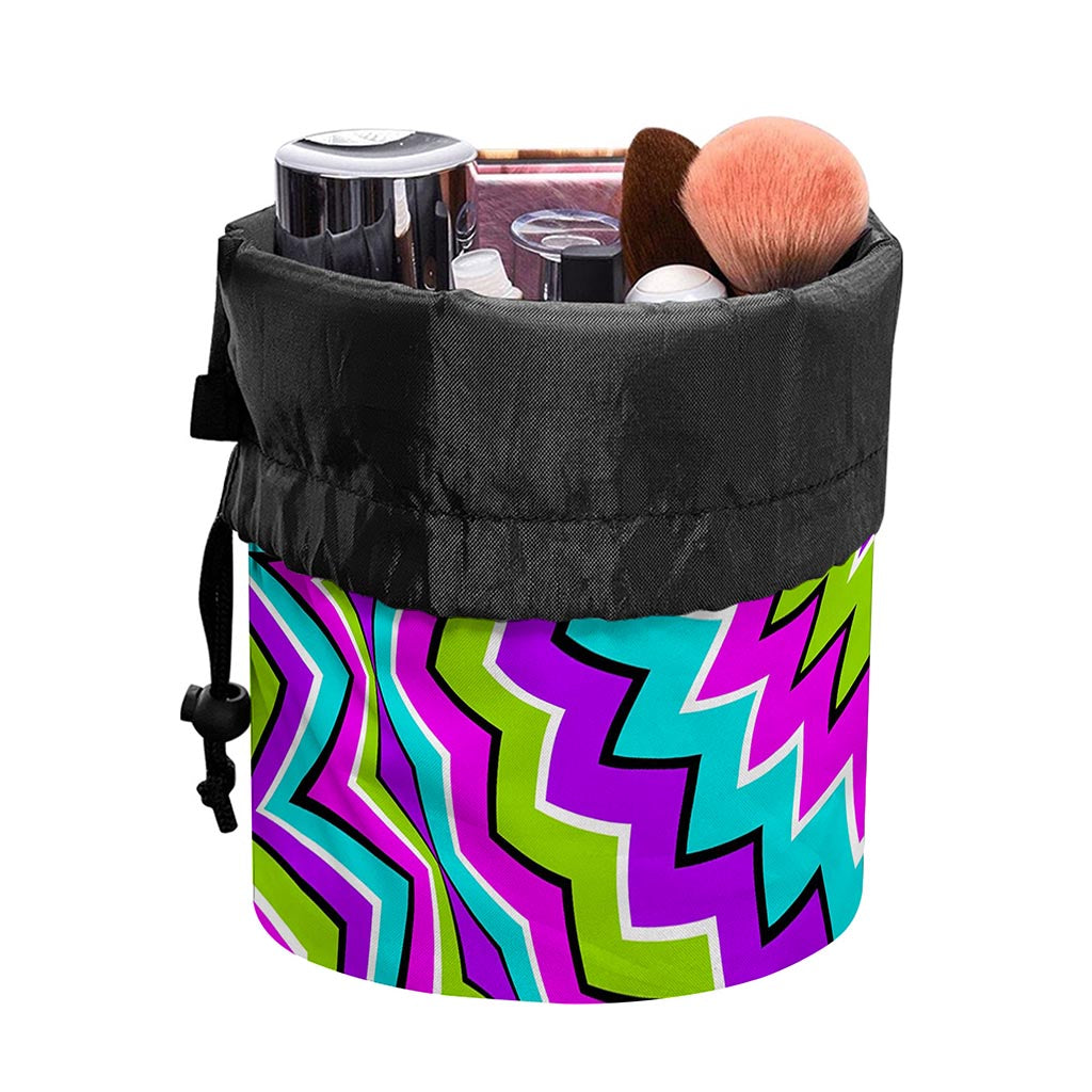 Dizzy Circle Moving Optical Illusion Drawstring Makeup Bag