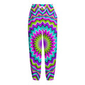 Dizzy Circle Moving Optical Illusion Fleece Lined Knit Pants
