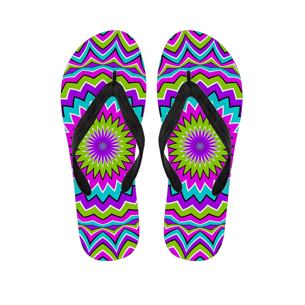 Dizzy Circle Moving Optical Illusion Flip Flops