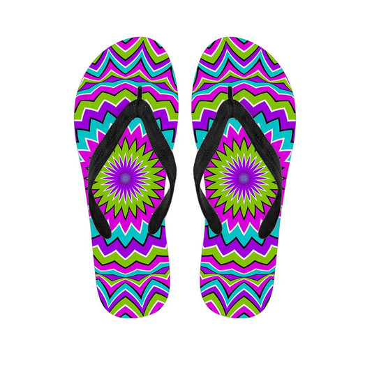 Dizzy Circle Moving Optical Illusion Flip Flops