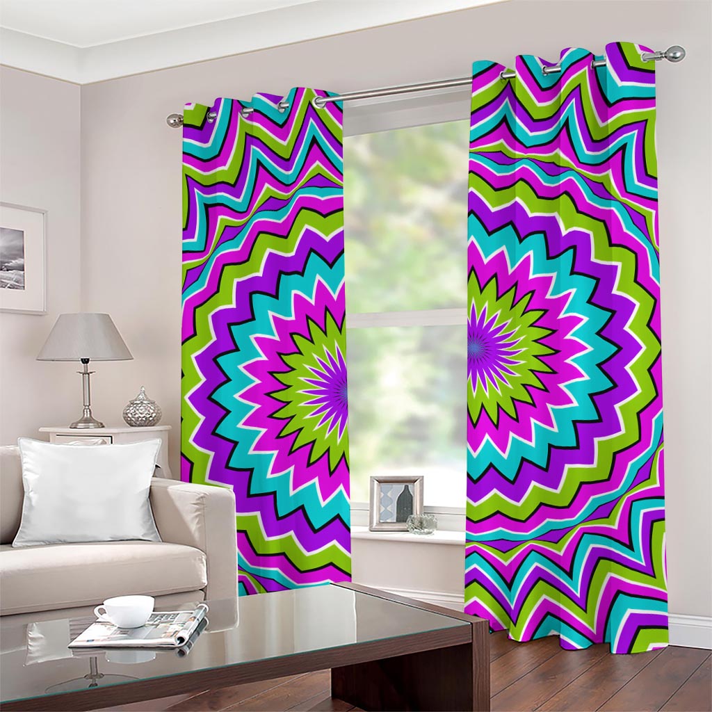 Dizzy Circle Moving Optical Illusion Grommet Curtains