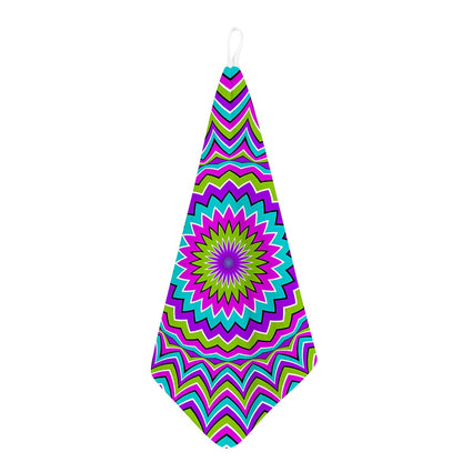 Dizzy Circle Moving Optical Illusion Hand Towel